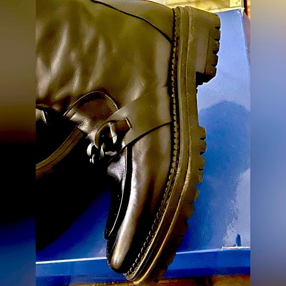 NAPOLEONI BOOTS W/BLACK CHAIN  worn once,  STUNNING leather made in ITALY 🇮🇹 - Picture 2 of 6